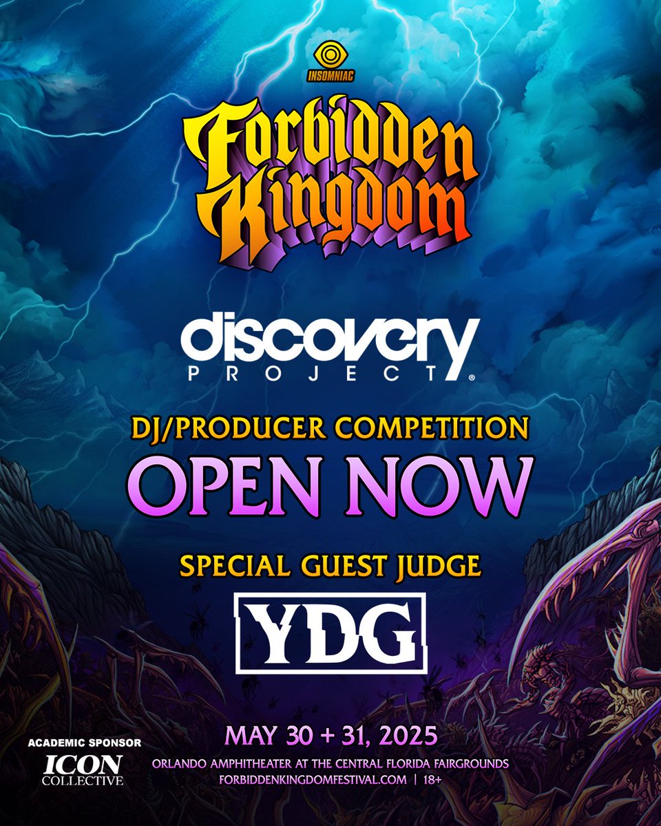 discoveryprjct's tweet photo. Know a DJ/Producer who deserves a shot to play @FKMusicFest?

Submissions for the 2025 Forbidden Kingdom #DiscoveryProject are NOW OPEN guest judged by @itsydg! 🏰🔥

→ https://t.co/km1QVTHALF https://t.co/A7a4oUniKZ