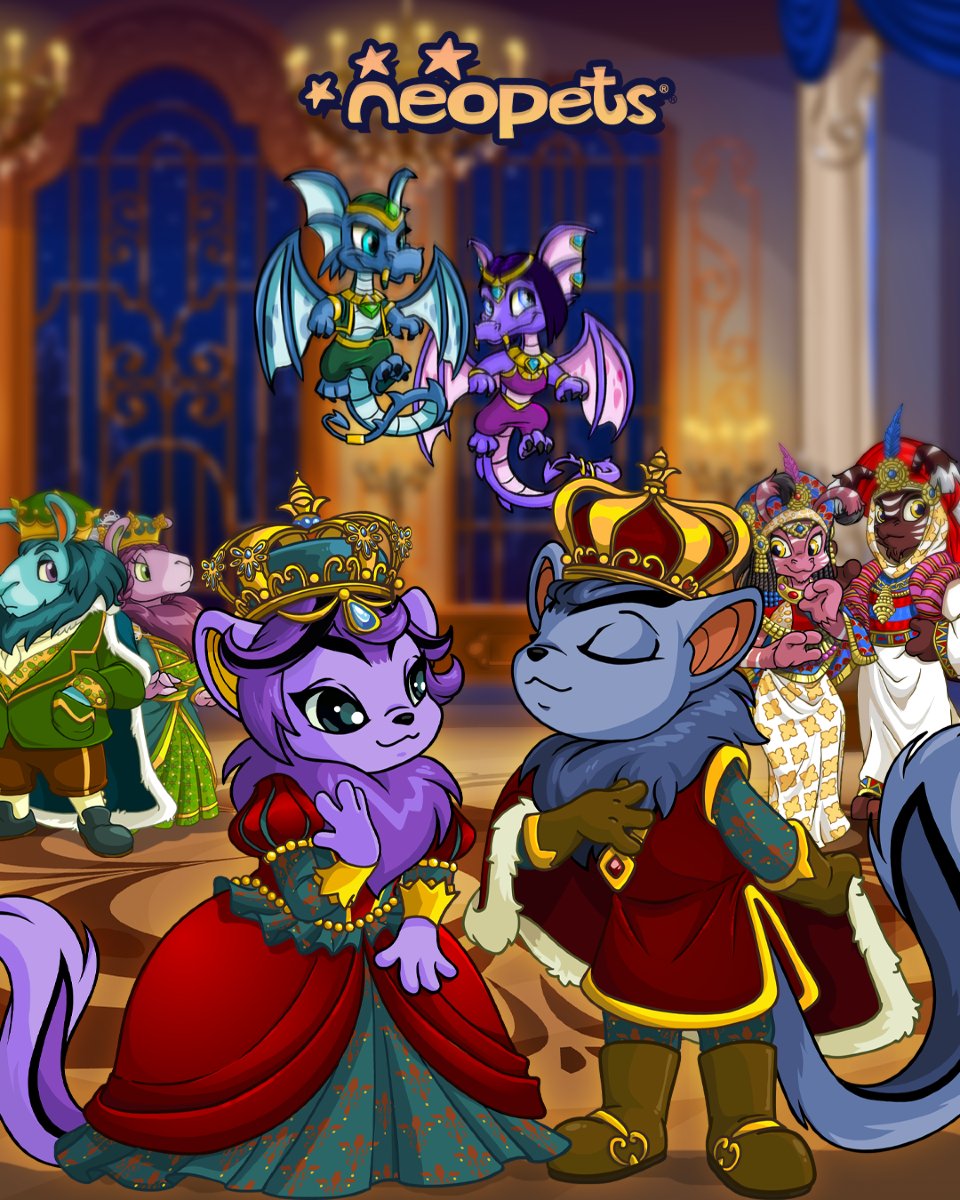 Neopets's tweet photo. 👑 A Royal Ball? 🩵 Or a cuddly Baby Plushie haven? 

Which team are you? (We can't even pick! ..all is a valid choice..)

New Pet Styles have officially hit the NC Mall! 
⭐ https://t.co/KsjAqe9diF https://t.co/UO5mHd9GFy
