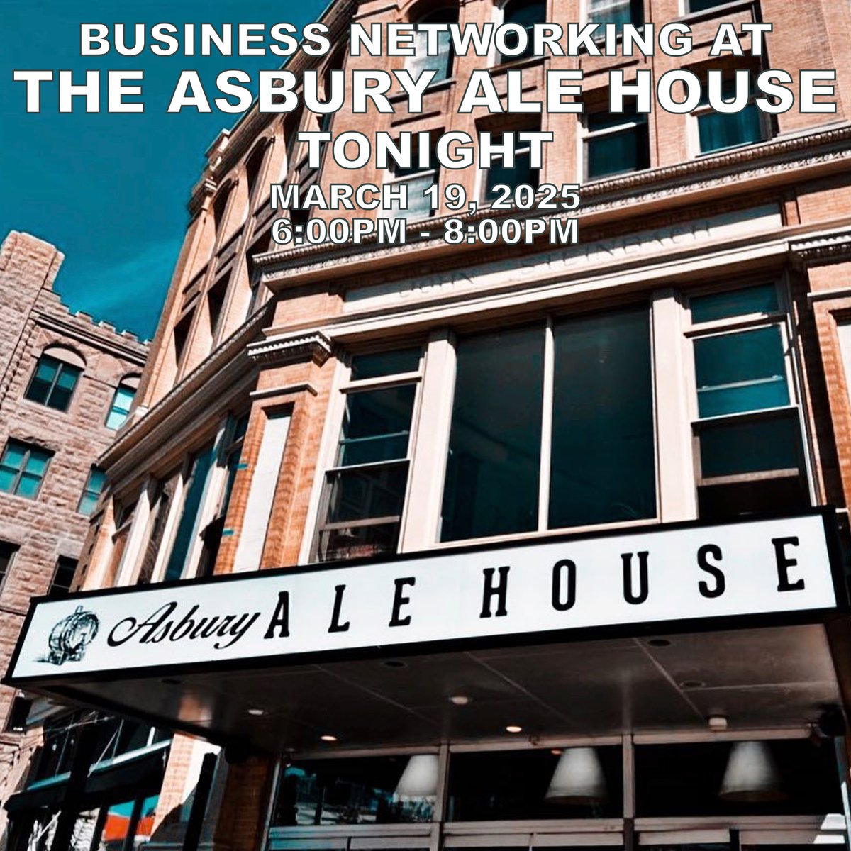 Join us TONIGHT for Business Networking at <a href="/AsburyAleHouse/">Asbury Ale House</a> from 6pm - 8pm!

RSVP at eventbrite.com/e/business-mad…

#BusinessNetworking #asburyparkchamber #AsburyParkNJ #downtownasburypark #businessmadesocial #asburyalehouse