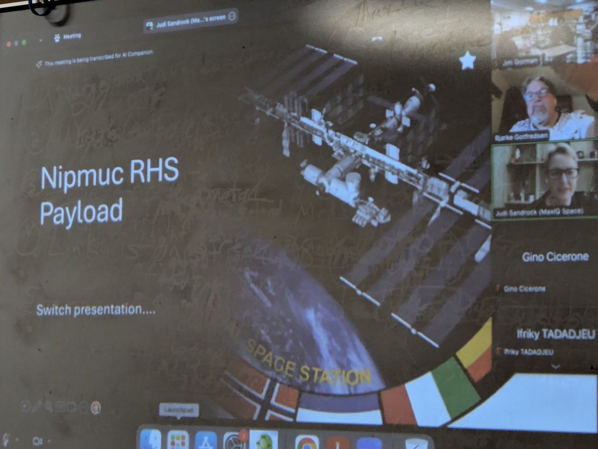 Jim Gorman (@mrgorman1) on Twitter photo This afternoon, our ISS Mission students presented their payload to the <a href="/MaxiqSpace/">MaxIQ Space</a> international Zoom. We are entering the hard-core testing phase now. Proposed launch window is Jan 28 - Oct 4 from <a href="/NASAKennedy/">NASA's Kennedy Space Center</a>. Exciting times ahead
#MURSDInspires #NipSci #NipmucPride This afternoon, our ISS Mission students presented their payload to the <a href="/MaxiqSpace/">MaxIQ Space</a> international Zoom. We are entering the hard-core testing phase now. Proposed launch window is Jan 28 - Oct 4 from <a href="/NASAKennedy/">NASA's Kennedy Space Center</a>. Exciting times ahead
#MURSDInspires #NipSci #NipmucPride