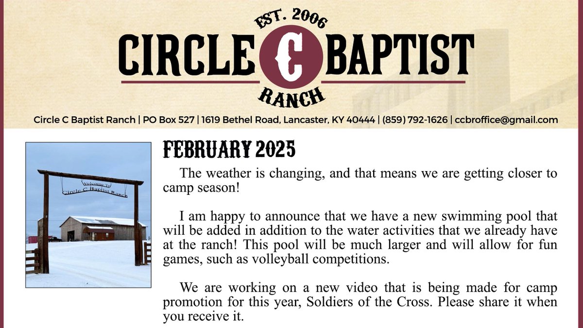 February 2025 Newsletter

Head to the website to read the rest of the newsletter!
circlecbaptist.org/newsletter

<a href="/drjefffugate/">Pastor Jeff Fugate</a> <a href="/CalebYo38194949/">Caleb Young</a> <a href="/JamesTienhaara/">James Tienhaara</a>