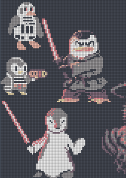 scofieldmon's tweet photo. Hello, today is my day 319 on @basepaint_xyz . Today, I wanted to make a penguin with a blaster, but I felt a bit limited since my brush went back to 400 pixels. Uncle Base, please give me an upgrade! 🥺🥺🥺 https://t.co/OWfzljik24