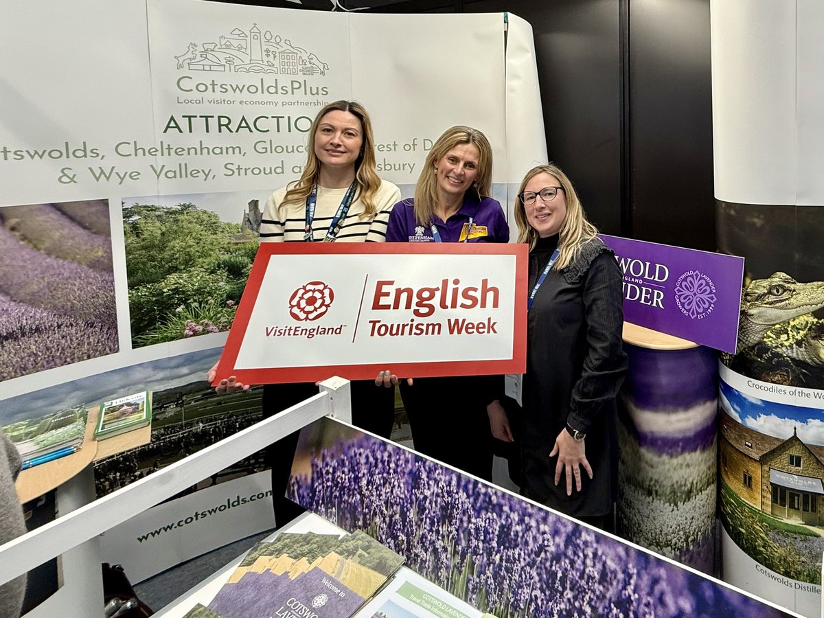 A great day exhibiting at the #BTTS, British Tourism &amp; Travel Show, promoting #Cheltenham and the wider #Cotswolds region with our #LVEP partners, Cotswolds Plus, and local visitor attractions <a href="/GlosCathedral/">Gloucester Cathedral</a> <a href="/HidcoteNT/">Hidcote</a> &amp; #CotswoldLavender.

#EnglishTourismWeek25