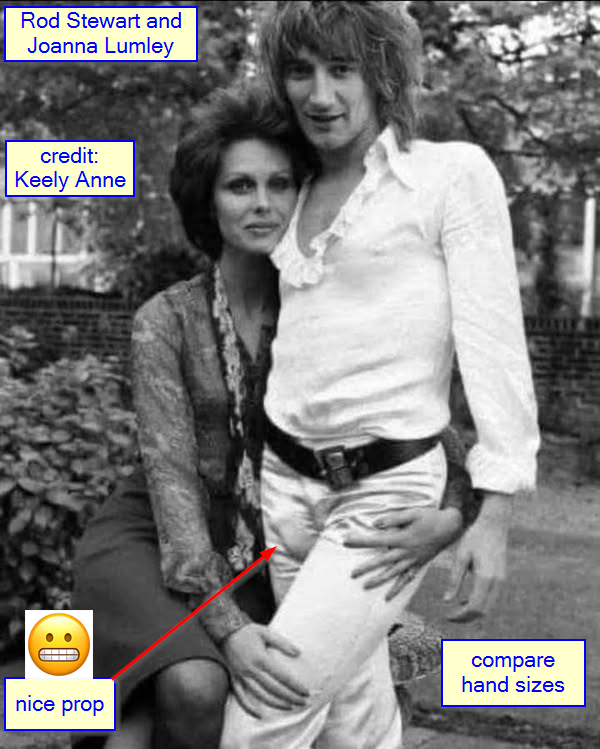 You don't even need lines anymore #EGI Rod Stewart and Joanna Lumley. Strike a pose Rod, try not to look too feminine. Oops too late. But what is that weird shaped thing in your pants??