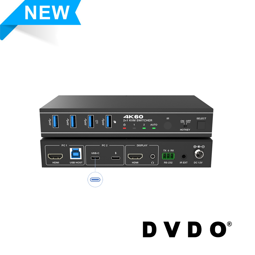 Introducing our new 4K 2x1 presentation switcher with USB-C &amp; HDMI inputs!
Featuring:
- 1 USB-C (up to 100W charging) + 1 HDMI inputs 
- 1 HDMI with separate L/R audio output
- 4K60 4:4:4 18Gbps &amp; HDR
- 4 USB 3.0 Device ports
- Control via RS-232, IR, CEC
bit.ly/4kZUk6Q