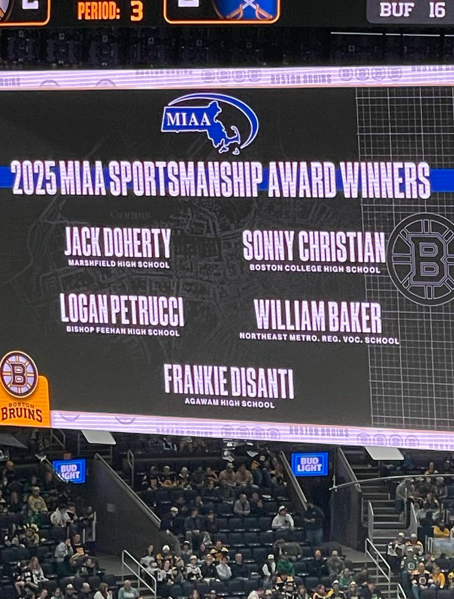 Amy Cetner (@principalcetner) on Twitter photo Congratulations to Jack Doherty for earning the 2025 <a href="/NHLBruins/">Boston Bruins</a> <a href="/MIAA033/">MIAA</a> Sportsmanship Award, presented to one individual from each high school ice hockey league in the state who best exemplifies the highest standards of fair play and sportsmanship. #goodsport🐏 <a href="/MPSDRams/">Marshfield Public Schools</a> Congratulations to Jack Doherty for earning the 2025 <a href="/NHLBruins/">Boston Bruins</a> <a href="/MIAA033/">MIAA</a> Sportsmanship Award, presented to one individual from each high school ice hockey league in the state who best exemplifies the highest standards of fair play and sportsmanship. #goodsport🐏 <a href="/MPSDRams/">Marshfield Public Schools</a>