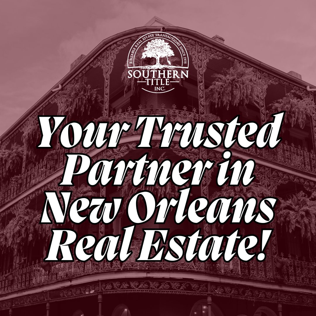 SouthernTitle's tweet photo. Partner with us for smooth, stress-free transactions! 

Learn more at https://t.co/5Zm0XTnAOv!

#NOLARealEstate #SouthernTitle #RealtorSupport #SeamlessClosings #TrustedPartner https://t.co/1Yphh0Vpe5