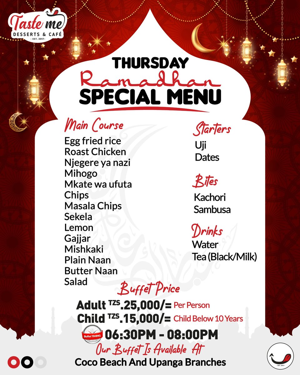 The beauty of Ramadan at Taste Me Dessert Hub 👌...
 <a href="/TasteMeDessert/">Taste Me Desserts & Café 🍰</a> 

Naomba RT.