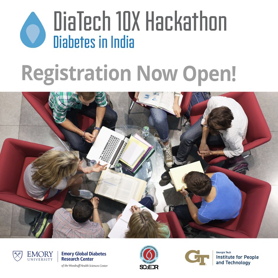 Emory Global Diabetes Research Center (@egdrc) on Twitter photo 🚀 Ready to tackle diabetes challenges in India? Join @EmoryGlobalDiab, @GT_IPaT & <a href="/iitmadras/">IIT Madras</a> for a virtual hackathon! Collaborate, innovate & compete for cash prizes! Open to students from IIT Madras, GT, Emory, AIIMS Delhi, CMC Vellore & JIPMER. dt10x-india.devpost.com 🚀 Ready to tackle diabetes challenges in India? Join @EmoryGlobalDiab, @GT_IPaT & <a href="/iitmadras/">IIT Madras</a> for a virtual hackathon! Collaborate, innovate & compete for cash prizes! Open to students from IIT Madras, GT, Emory, AIIMS Delhi, CMC Vellore & JIPMER. dt10x-india.devpost.com