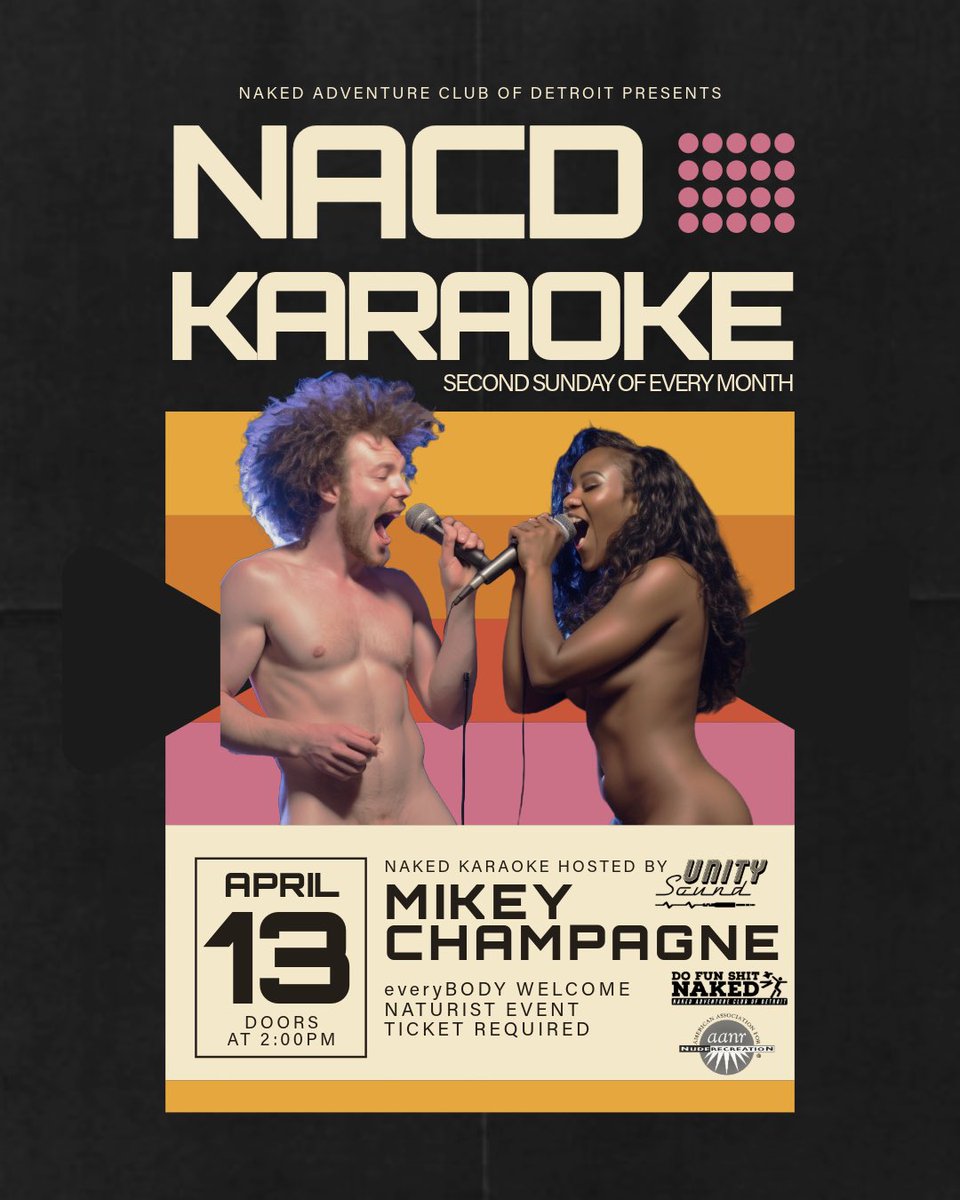 🎤Sunday Funday in Detroit will never be the same! everyBODY is welcome at NACD Karaoke! eventbrite.com/cc/bareoke-nak… #Bareoke #SundayFunday #EveryBODYWelcome #nakedkaraoke #detroitkaraoke  #thingstodoindetroit #dofunshitnaked #nakedadventure #getNACD