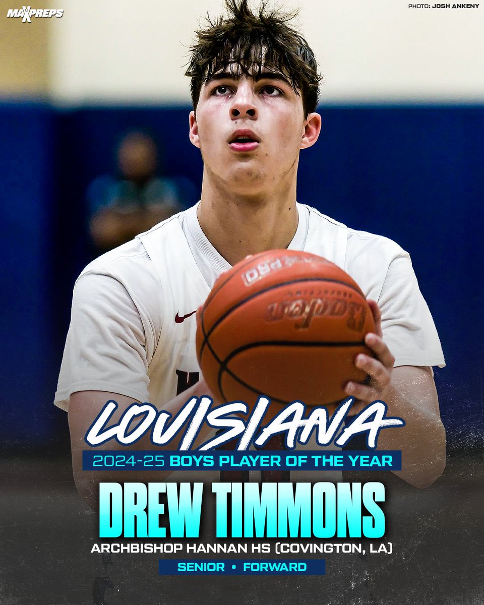 Drew Timmons named 2024-25 Louisiana MaxPreps High School Basketball Player of the Year. 🏀🔥

Full story ⬇️
maxpreps.com/news/3UnUwDHnn…