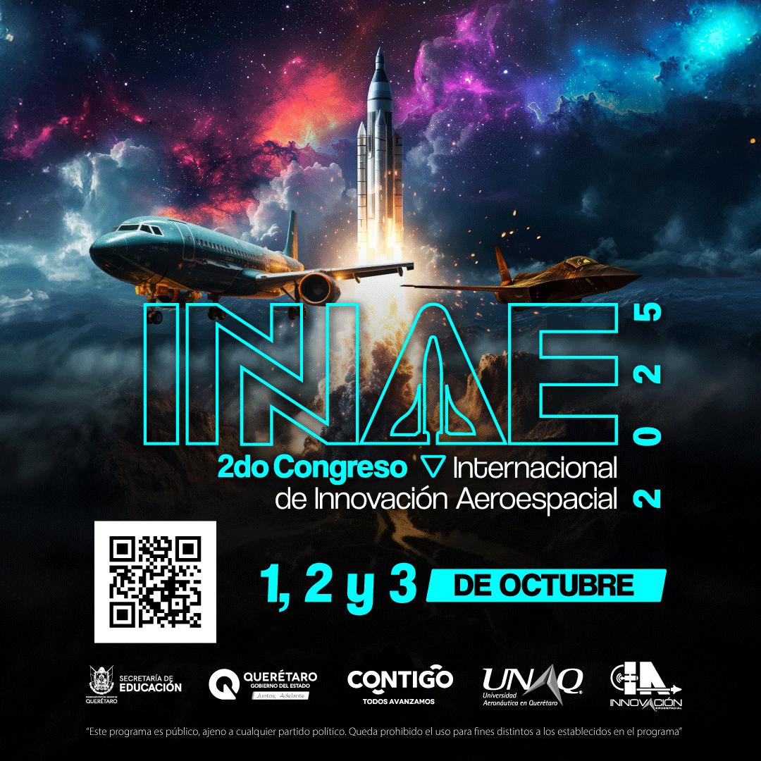 UNAQmx's tweet photo. La #UNAQ te invita a vivir una experiencia única donde la creatividad y la tecnología despegan. 🫡🌎✈️
Si eres investigador, emprendedor o apasionado del sector, ¡INNAE 2025 es para ti! Únete y sé parte del futuro aeroespacial. ✈️🚀
➡️ https://t.co/XKYZtJLswK https://t.co/hxOMVG9dq1