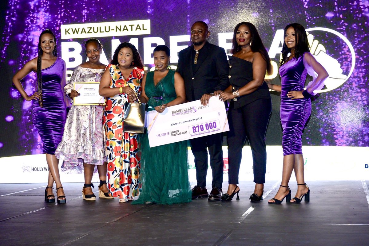 gagasifm's tweet photo. There you have it. 
All 20 winners of the night including the top 3 overall winners of the Bambelela Business Awards 💜  🏆💜🤍❤️

#GagasiFM #HWF #KZNBambelelaBusinessAwards #RegistrationStarted #GuestsArriving #GalaDinner #BusinessExcellence #HollywoodbetsGreyville https://t.co/Jqg80SLB6O