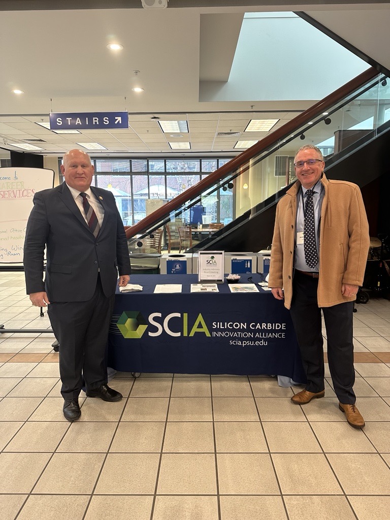 PennStateGov's tweet image. .Penn_State hosted the Silicon Carbide Innovation Alliance kickoff, where Andrew Read, SVP for @PSUResearch, welcomed 20 global semiconductor companies. @CongressmanGT praised this vital partnership, advancing semiconductor technologies for national and economic security.