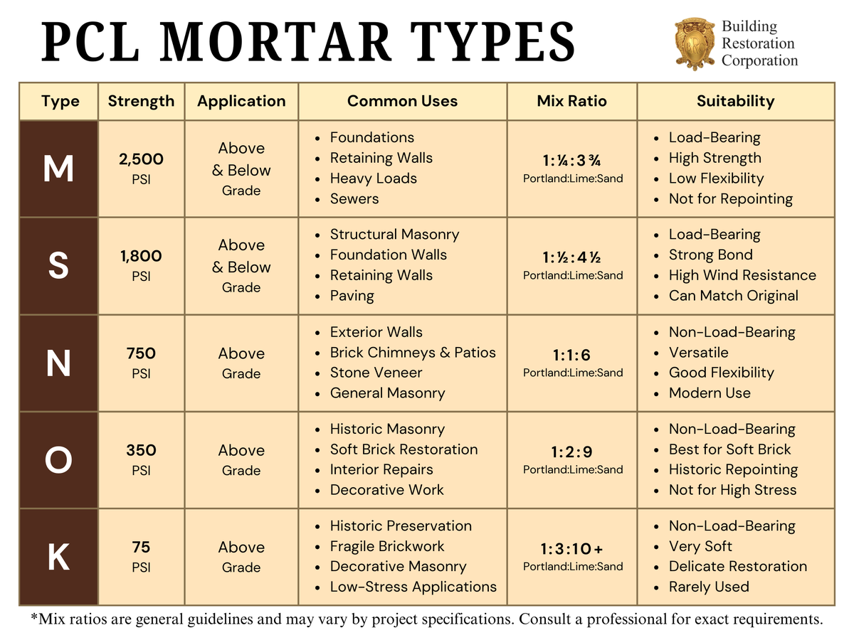 Know your mortar! Using the wrong type can lead to weak bonds, premature failure, brick spalling, or deteriorating joints.