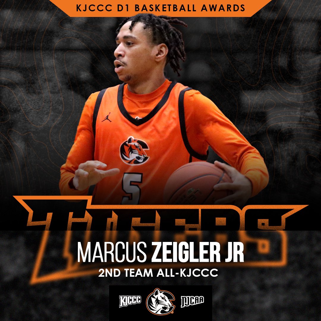 Congratulations to Cowley Tiger sophomore Marcus Zeigler (<a href="/lilzig5x/">Marcus Zeigler Jr.</a>) on being named 2nd Team All-KJCCC!

The General averaged 10.8 ppg, 3.7 rpg, 3.4 apg and 1.7 spg.
