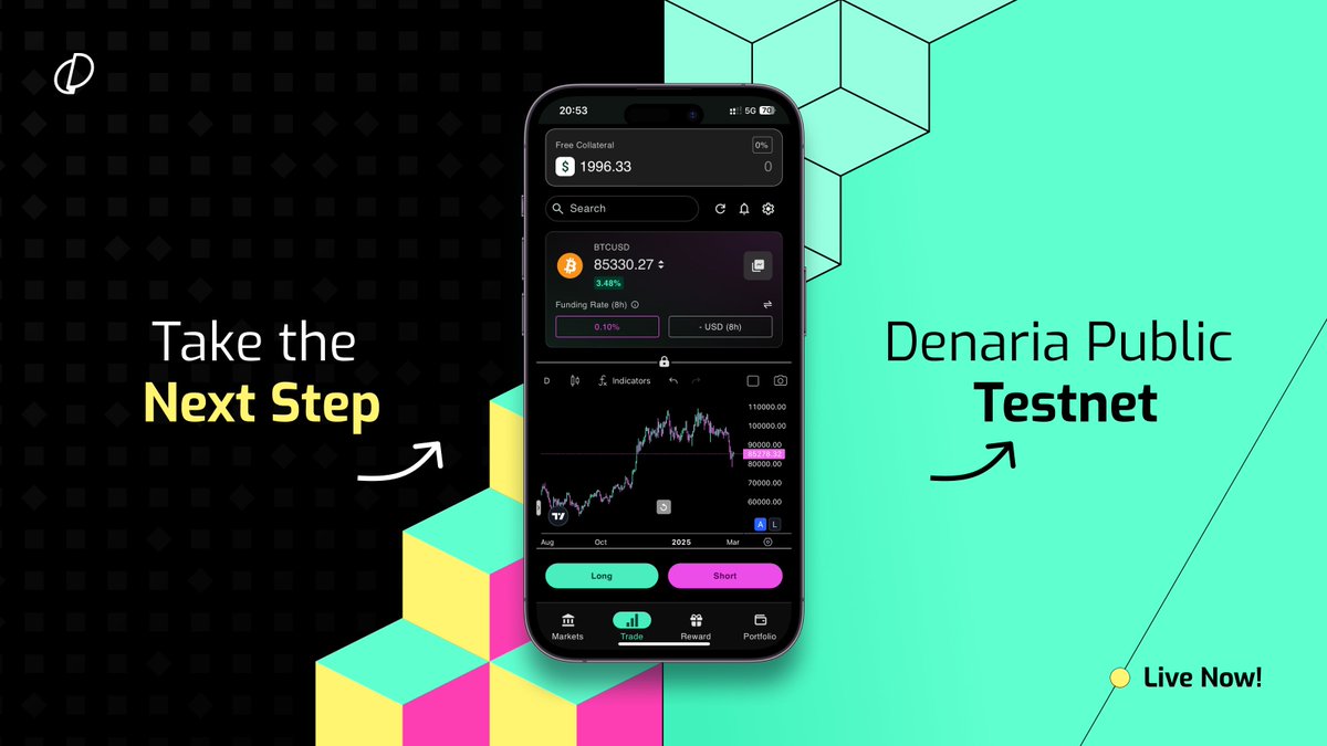 DenariaFinance's tweet image. Denaria public testnet is here!

Trade long and short, earn DXP points and try our perpetual DEX on the @LineaBuild Sepolia testnet.

Access it now -&amp;gt; demo.denaria.finance/?ref=cor-x