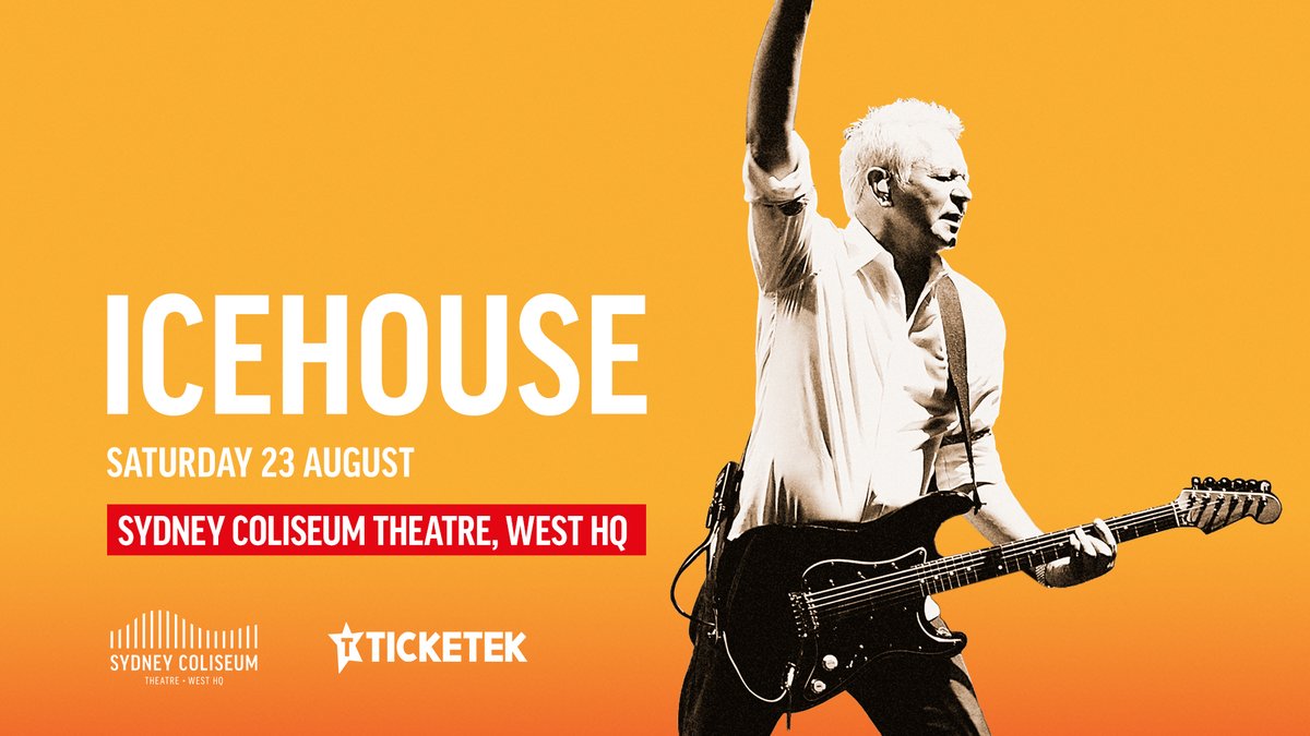 Hello!  We are excited to announce that ICEHOUSE will be returning to the fantastic Sydney Coliseum on August 23rd, 2025!  
 
The Special Guests joining ICEHOUSE for this show will be Rolling Holy.
 
A pre-sale for tickets will begin at 10am AEDT on Monday, March 24th through