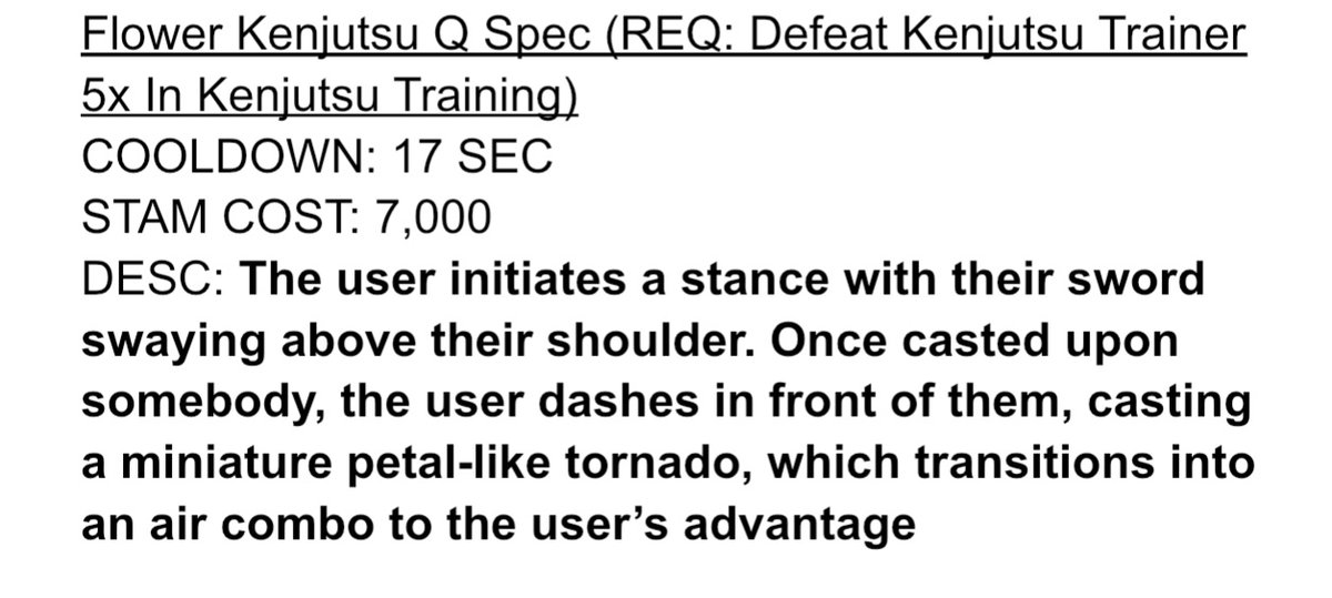 Ponolu2's tweet photo. @CaribVros I doubt you’ll see this post, but this is a concept I had for another kenjutsu (since the forum within the server is only for balancing). This concept I documented long ago was only brought to my attention as I figured the game is going to be worked on slightly again. https://t.co/IjtDemHI5U