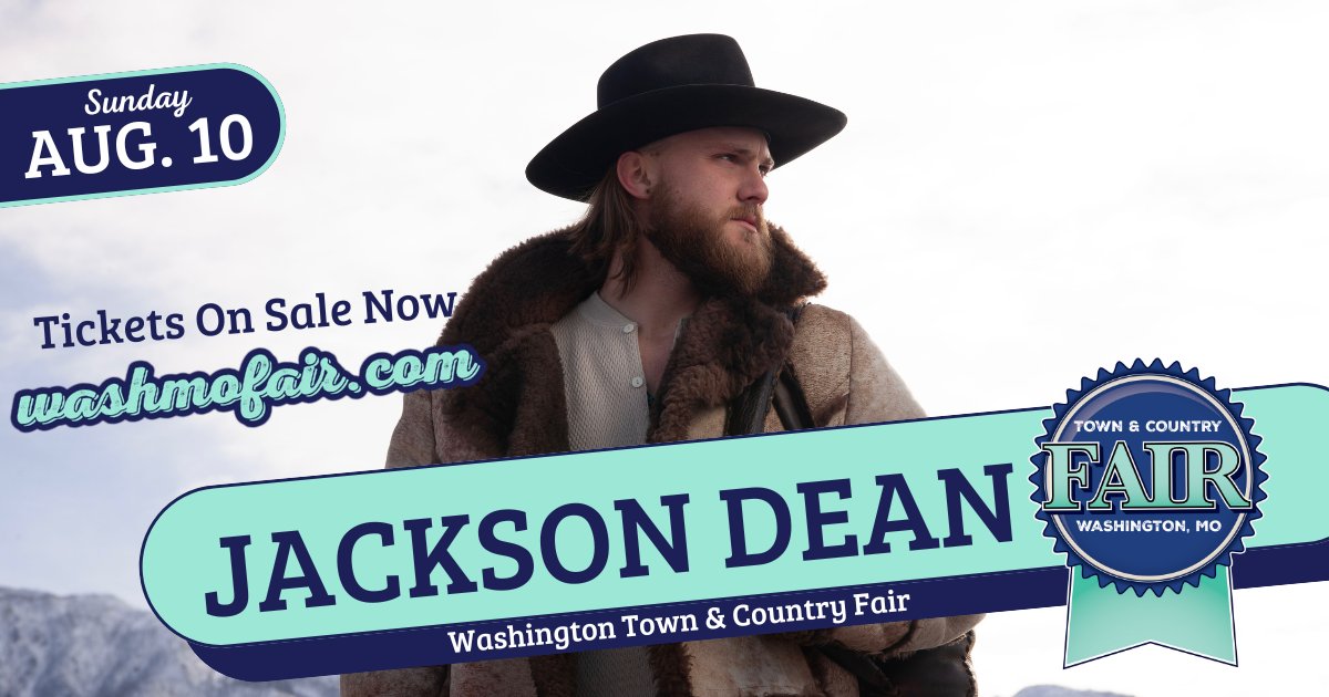 🚨New Concert Announcement🚨  <a href="/TheJacksonDean/">JacksonDean</a>  - Sunday, August 10 in Washington, MO!