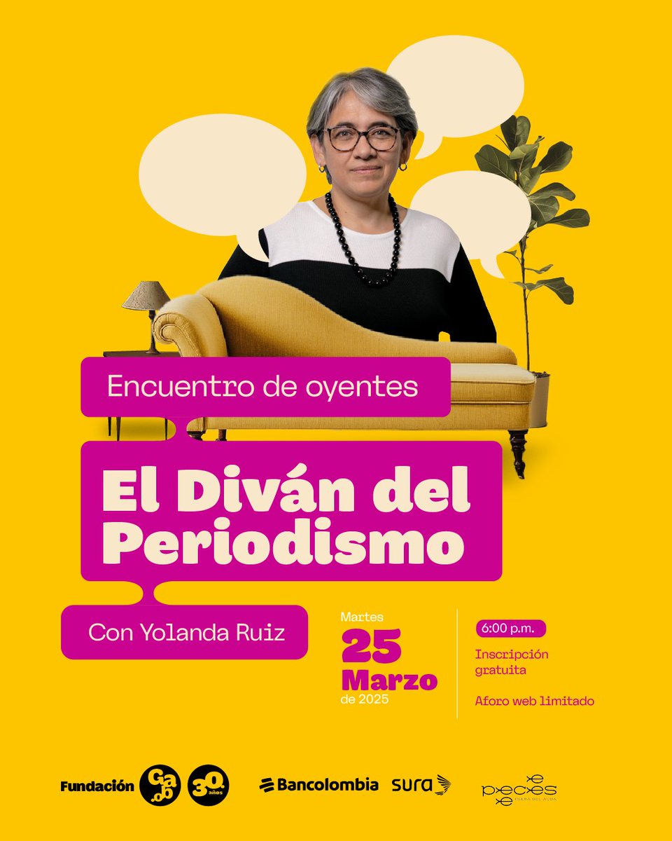 🚨 ¡Atención, amantes de los pódcast y el periodismo! 

Por tercer año consecutivo, desde la @FundaciónGabo nos juntamos con <a href="/porfueradelagua/">pecesfueradelagua</a> para conversar sobre los pódcast periodísticos más interesantes de Iberoamérica. 🌎

Esta vez, el turno es para #ElDivánDelPeriodismo, el