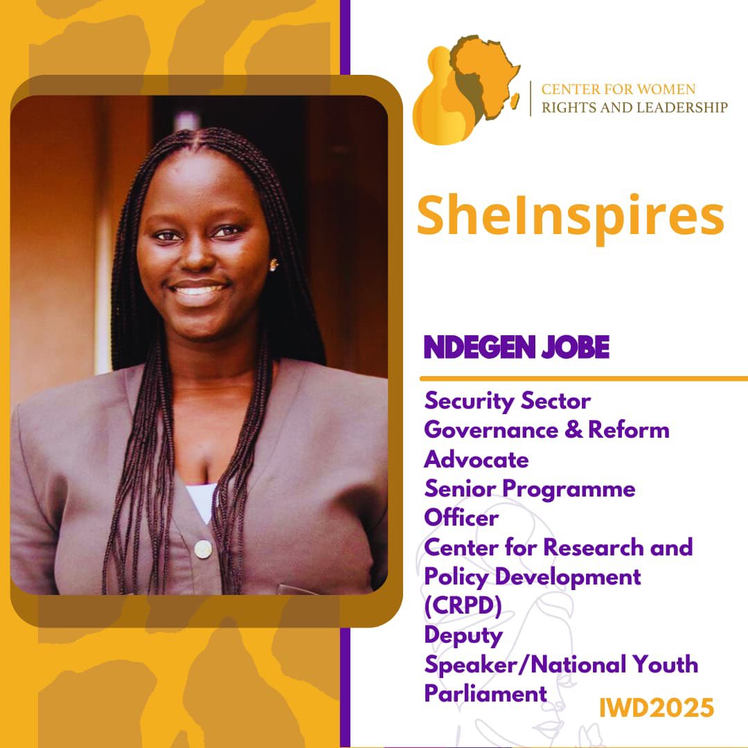 CenterWRL's tweet photo. Meet Hon. Ndegen Jobe
Inspiring &amp; Passionate Advocate
Breaking barriers in security sector governance and reform

#IWD2025
#Beijing30 
@FatouJagneS 
@zahra_samateh https://t.co/Gs7Yg8xZjM