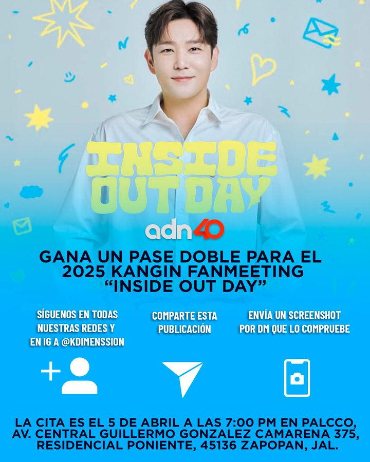 adnnoticiasmx's tweet photo. 🎉 ¡Atención, Jalisco! 👀 #ELF #Camomiles, no se queden fuera del Fan Meeting “Inside Out Day” de @Himsenkangin. 🌼🦝 Tenemos pases dobles para ustedes

¡Participen y vivan la experiencia! 💙

@ELFLatam
@MxCamomiles_
@ELFMexLatam
#KANGIN_FANMEETING_INSIDE_OUT_DAY #KANGIN_FANMEETING #INSIDE_OUT_DAY #강인
