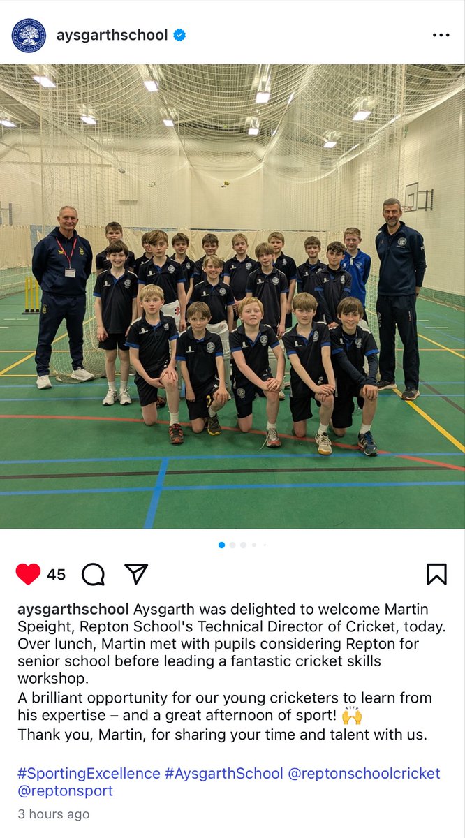 Technical Director of Cricket, Mr Martin Speight, getting out and about amongst our feeder Prep schools to run high level coaching sessions

#WeAreRepton 👊🔵🟡🏏