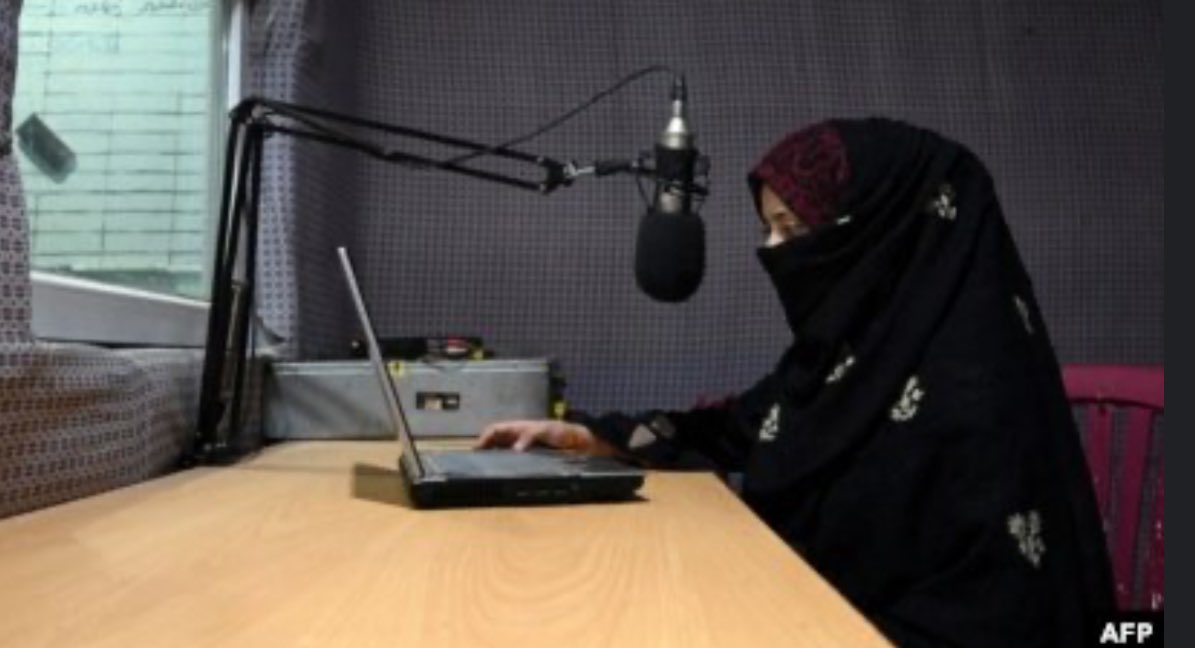 The Taliban’s latest decree totally bans the broadcasting of women’s voices on radio and in news reports, further erasing them from Afghanistan’s media.