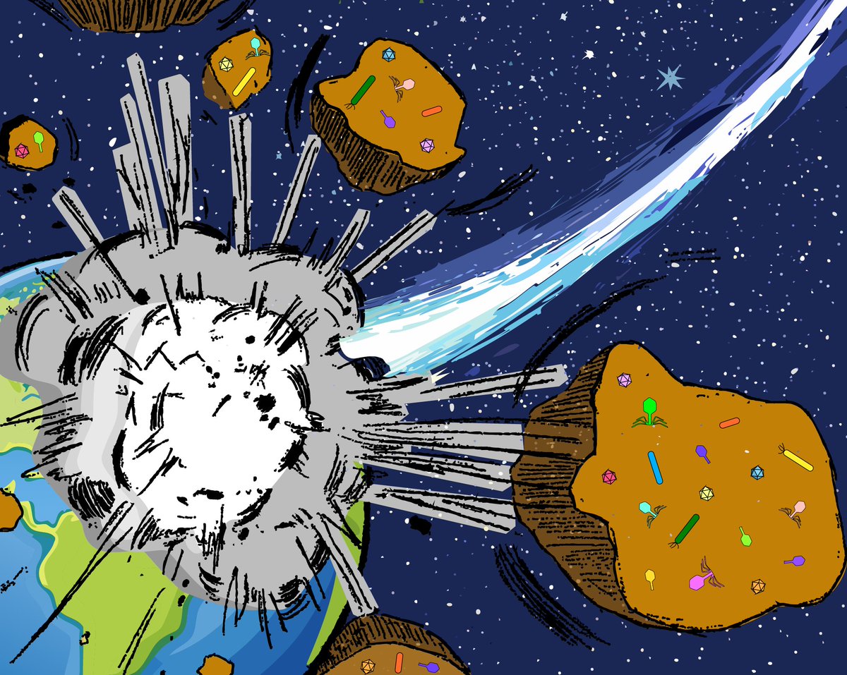 PLoS Pathogens just published on Virolithopanspermia, the idea that viruses may move through space inside rocks. Maybe Earth is spewing viruses into space, and maybe viral particles would be a good target to evaluate for signs of life in extraplanetary rocks! PMID:40100845