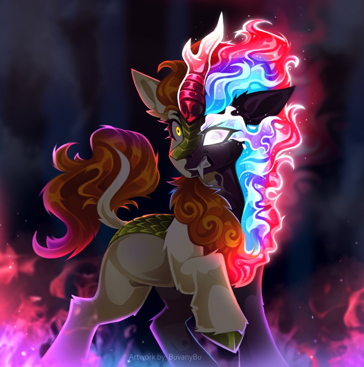 Like I promised, Autumn Blaze! 
Consumed by anger, on that day when their village was burned.

#mlp #Pony #AutumnBlaze