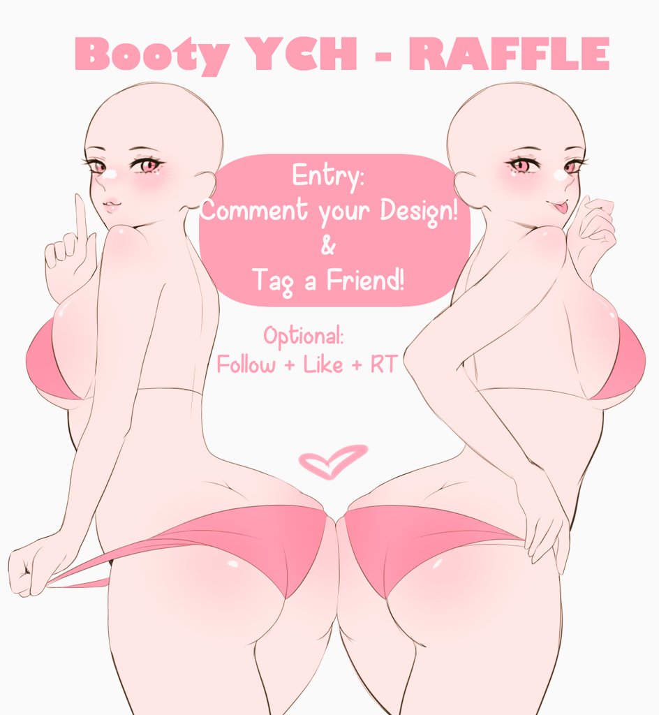 🍑 YCH - Art Raffle 🍑
Been sketching and really want to turn this into a full illustration!

How to enter:
Comment your design &amp; tag a friend you wanna touch booty with! 

Ends on Monday!