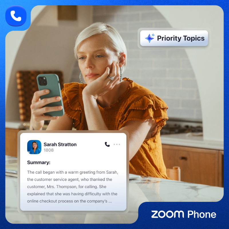 Zoom's tweet photo. Your team's best work -- anywhere, from any device -- powered by Zoom's AI-first business phone system