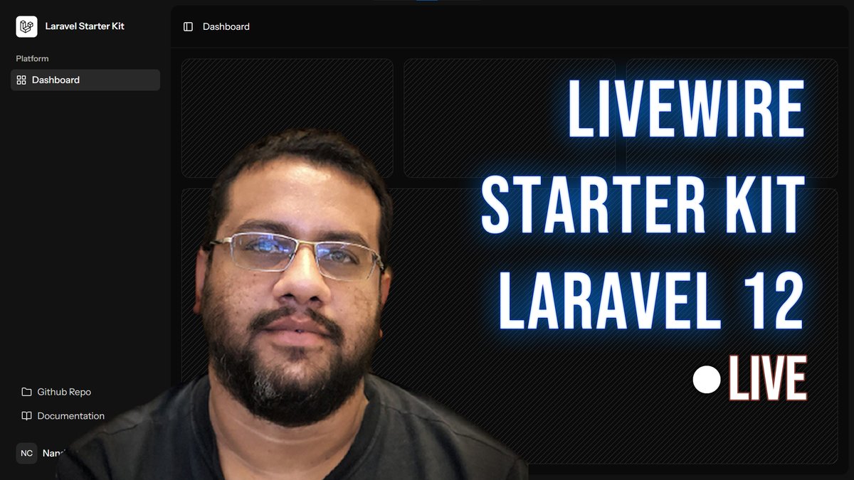Dando uma olhada no Starter Kit para Livewire no Laravel 12 e no polêmico Flux...

Assista em youtube.com/live/fHyIP2q4V…

#Laravel #Livewire #PHP