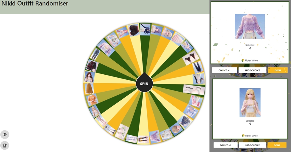 Lexiigames's tweet photo. Nikki Fashion Roulette! Let's play!

Using the wheel, pick 2 items to include in your outfit, and style everything else however you want!

Once your outfit is finished, snap a picture and add it to this post so we can all see it!

I'll go first.

Wheel: https://t.co/ir8zLKCO3Y https://t.co/VSsZ1uRJyR