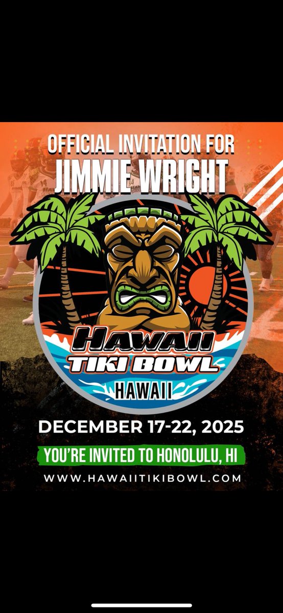 Thank you for the invite <a href="/HawaiiTikiBowl/">Hawaii Tiki Bowl</a> 

<a href="/LintonFootball/">LintonMinerFootball</a> <a href="/Indyrecruit_/">IndyRecruit</a> <a href="/IndyWeOutHere/">IndyWeOutHere ‼️</a> <a href="/ExpoRecruits/">Expo Recruits</a> <a href="/PrepRedzoneIL/">Prep Redzone Illinois</a>