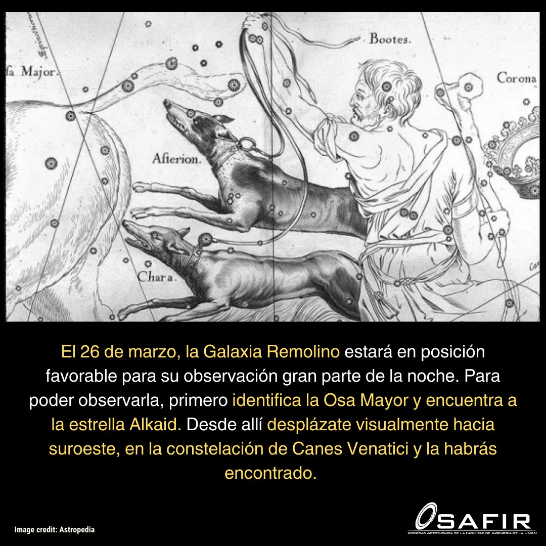 SAFIR_UNAM's tweet photo. 🔭✨ El 26 de marzo, la galaxia Remolino (M51) será visible. 🌌 Su danza cósmica con una galaxia vecina revela cómo se forman las estrellas. 🔥 ¡No te la pierdas! #Astronomía #SAFIRUNAM #Ciencia https://t.co/p2MlVAeSLY