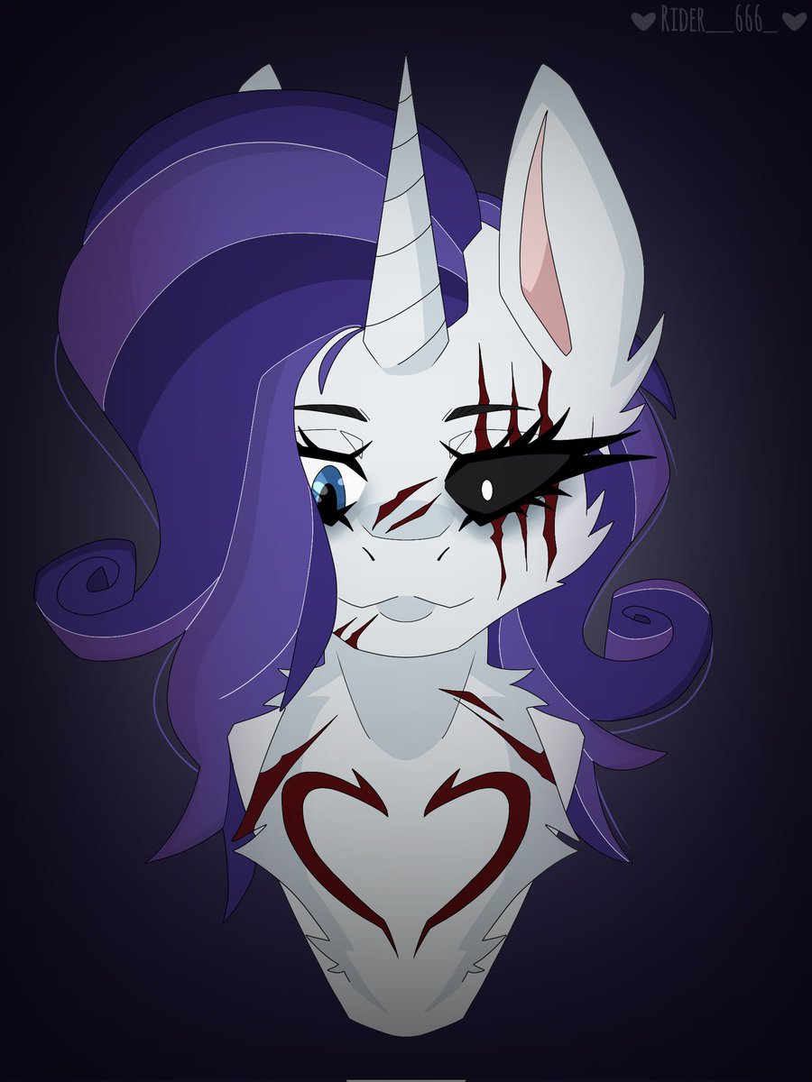 Megatron_666_'s tweet image. Random drawing I made when I was bored 😩✌️ #mlp #pony #randomart #mylittlepony #art #procreate #blood #gore #creepypasta