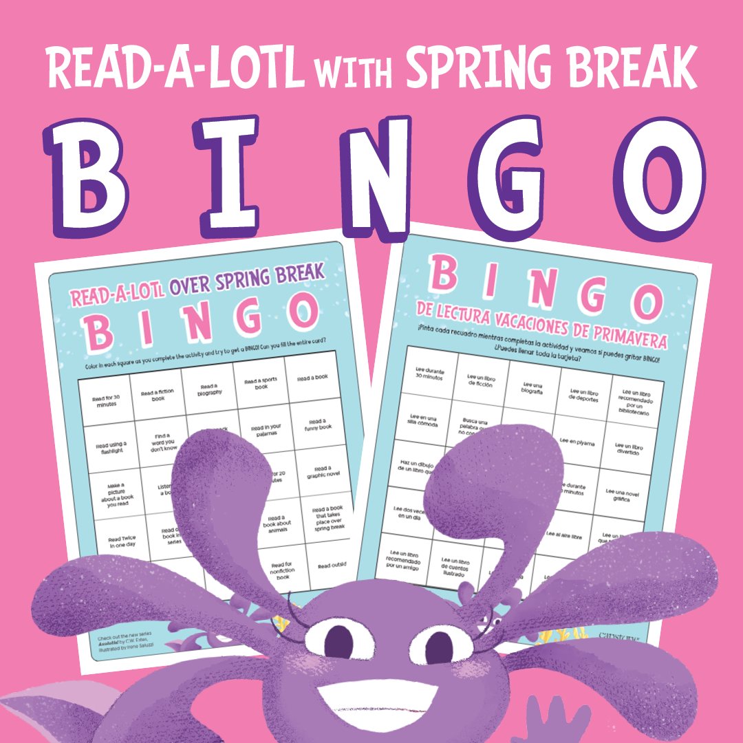 CapstonePub's tweet image. 🌸📚  Spring Break is here—time to Read A-LOTL! 🦎✨

Download our FREE Reading Bingo Challenge (in English &amp;amp; Spanish!) to keep kids reading all break long!

📥 Get yours here: ow.ly/if1A50Vl6ai

#SpringBreakReading #ReadALOTL #Axolotl #ReadingChallenge #ReadingBingo