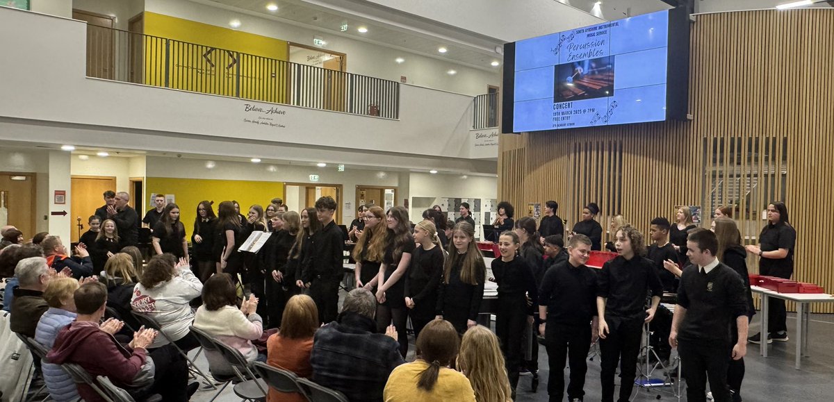 SAMusicService's tweet photo. 📣 Our SA Percussion Ensembles raised the roof at their concert in Ayr Academy tonight 👏 Well done to all our musicians and to Mr Welsh for his leadership &amp; Mrs Strathearn &amp; Mrs Purdie for support. More photos to follow soon…… https://t.co/D8donVkidL