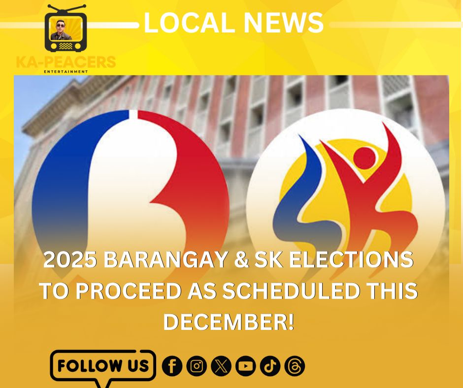 mrpeace2020's tweet photo. 🗞️ Ka-Peacers BREAKING NEWS: 2025 Barangay &amp; SK Elections to Proceed as Scheduled This December!

The long wait is over! The Supreme Court's 2023 ruling stands there will be NO POSTPONEMENT for the 2025 Barangay and Sangguniang Kabataan Elections (BSKE).  #TuloyAngHalalan https://t.co/pFeCTOuFD7