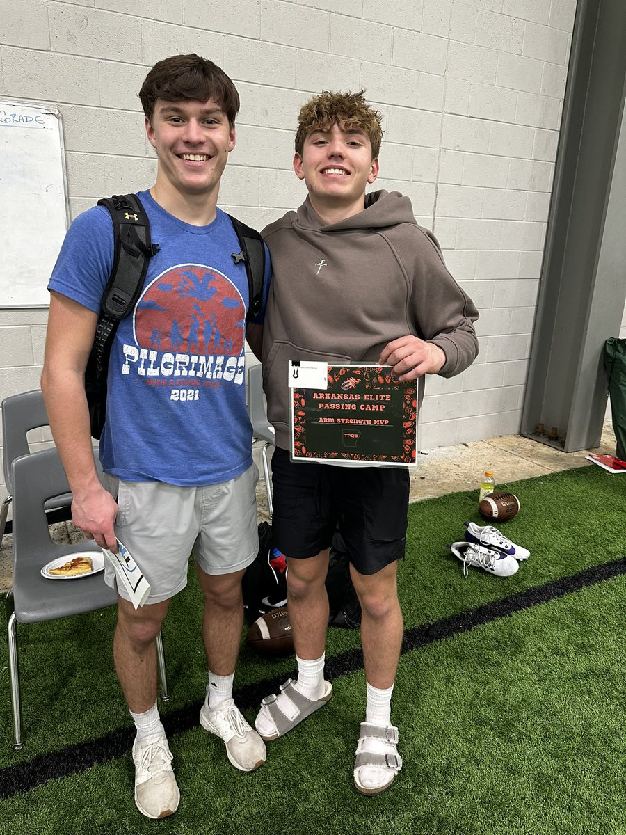Blessed to receive an article from Tommy Tabler, and the arm strength mvp award at Arkansas Elite Passing Camp