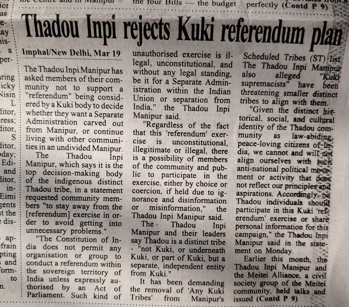 yumrupachandra's tweet image. No referendum will have meaning when Kuki population lives under outdated Chieftainship which holds them in a vice like rent system that gives them no rights to the land they call ancestral. The issue is as much for common Kuki villagers living under armed drug lord's and Chiefs.