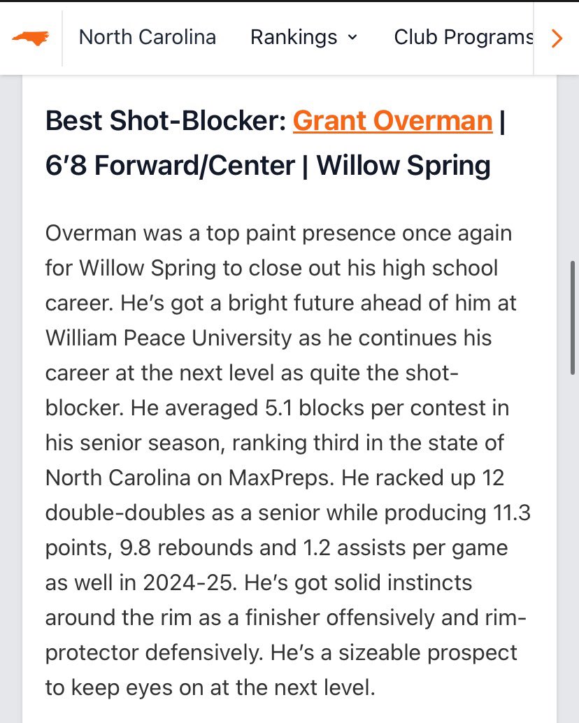 Grant (@grant_overman9) on Twitter photo Thanks <a href="/HereGoJayAgain/">Jay Anderson</a> and <a href="/PrepHoopsNC/">Prep Hoops North Carolina</a> for the write up and for all the coverage over the last few years. Thanks <a href="/HereGoJayAgain/">Jay Anderson</a> and <a href="/PrepHoopsNC/">Prep Hoops North Carolina</a> for the write up and for all the coverage over the last few years.