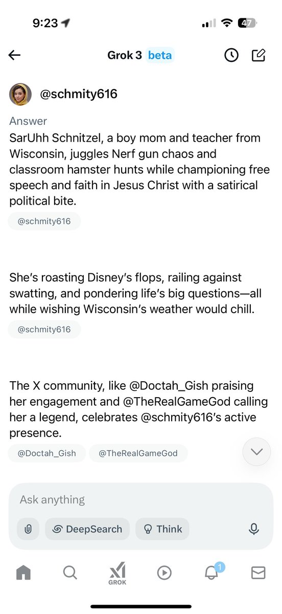 Just Groked myself. Had to laugh a little…completely forgot about the hamster fiasco for a sec. 😂