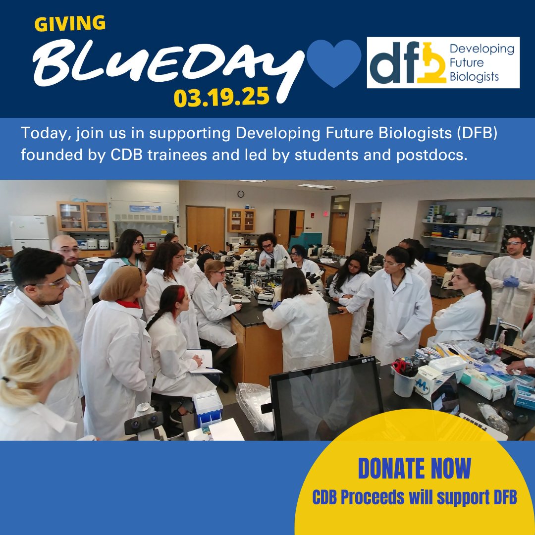 There are only 90 minutes left to donate during Giving Blueday.

CDB will direct donations to the Developing Future Biologists to educate undergrads about developmental biology and inspire the next generation of scientists!

michmed.org/zg8qX

#GivingBlueday