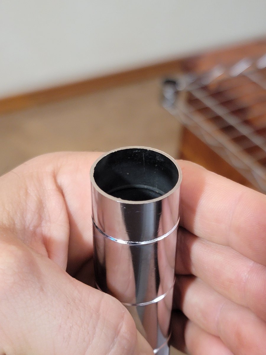 Salc0n's tweet photo. I love wireshelves. This will make my total around 30 now. Why, why, can't they just thread both ends? And make available different tubes?

Thankfully, an easy hack and I have the extended height I want! Remove top plug and hammer in a coupler. Bought a small shelve to get parts https://t.co/lnJ76c4dxi