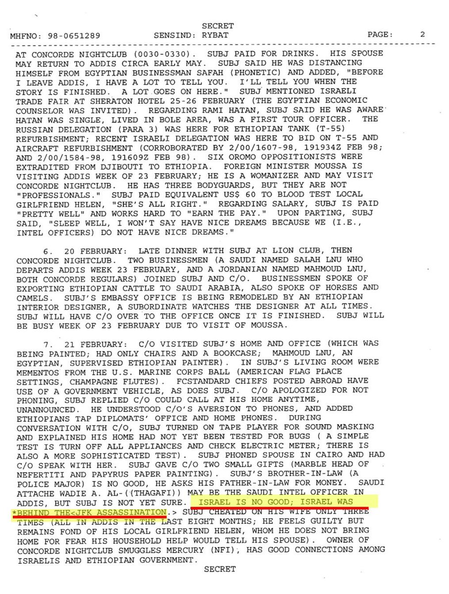 🚨JFK FILES:

“ISRAEL IS NO GOOD; ISRAEL WAS BEHIND THE JFK ASSASSINATION.”
