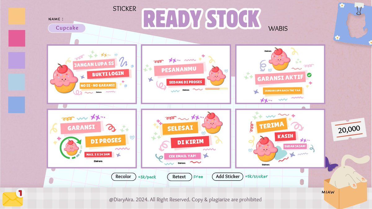 DiaryAira's tweet image. Yukkk di take sticker wabisnya, free retext loh😉

#zonaba #zonauang