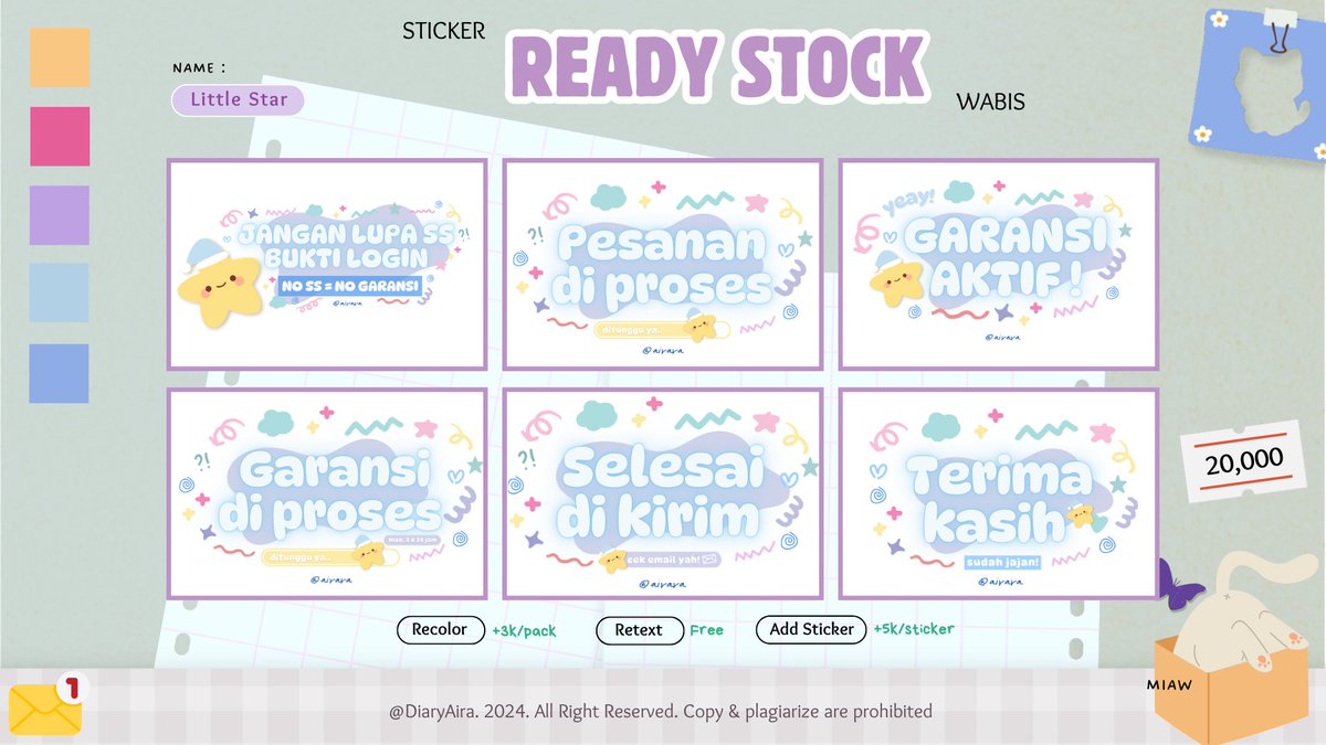 DiaryAira's tweet image. Yukkk di take sticker wabisnya, free retext loh😉

#zonaba #zonauang